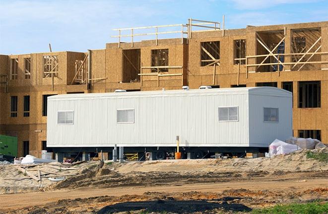 office trailers and equipment rental at a construction site in Trexlertown